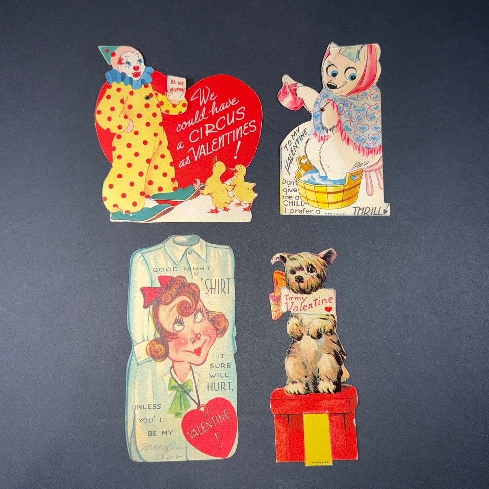 VTG Unbranded Valentine Greeting Cards OS Multi Good Ephemera